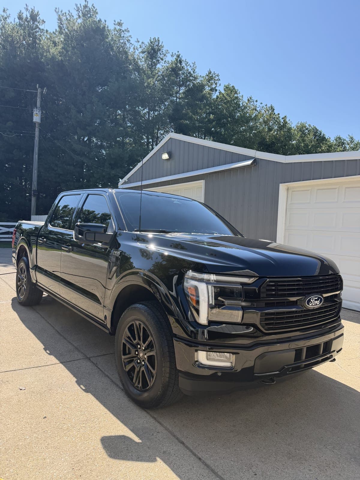 Black F-150 Platinum after an exterior detail