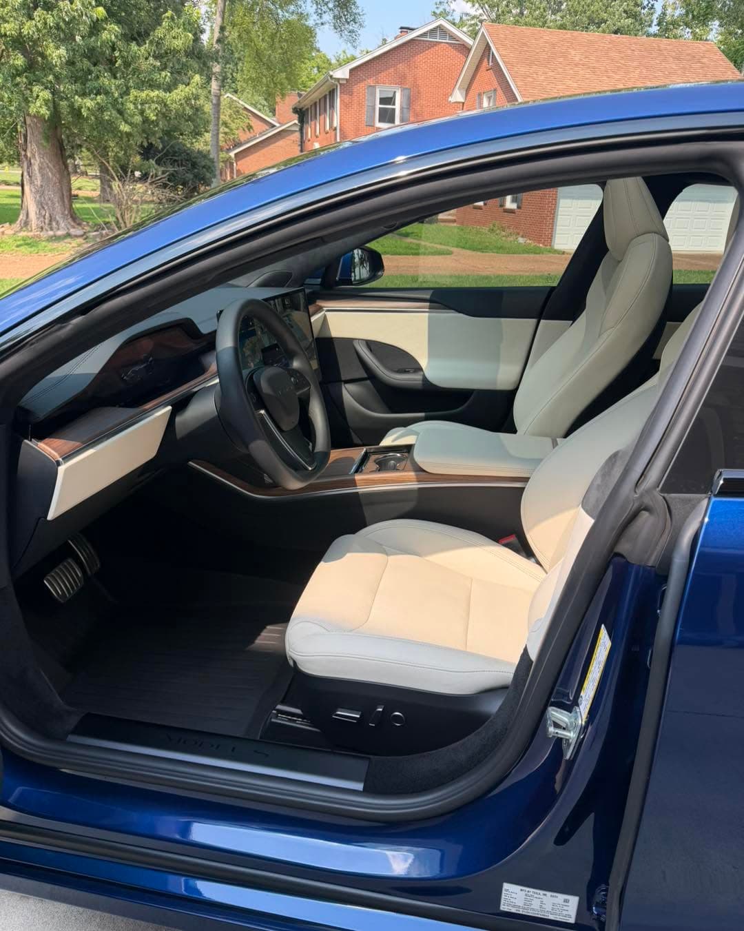 Tesla white interior after a detail