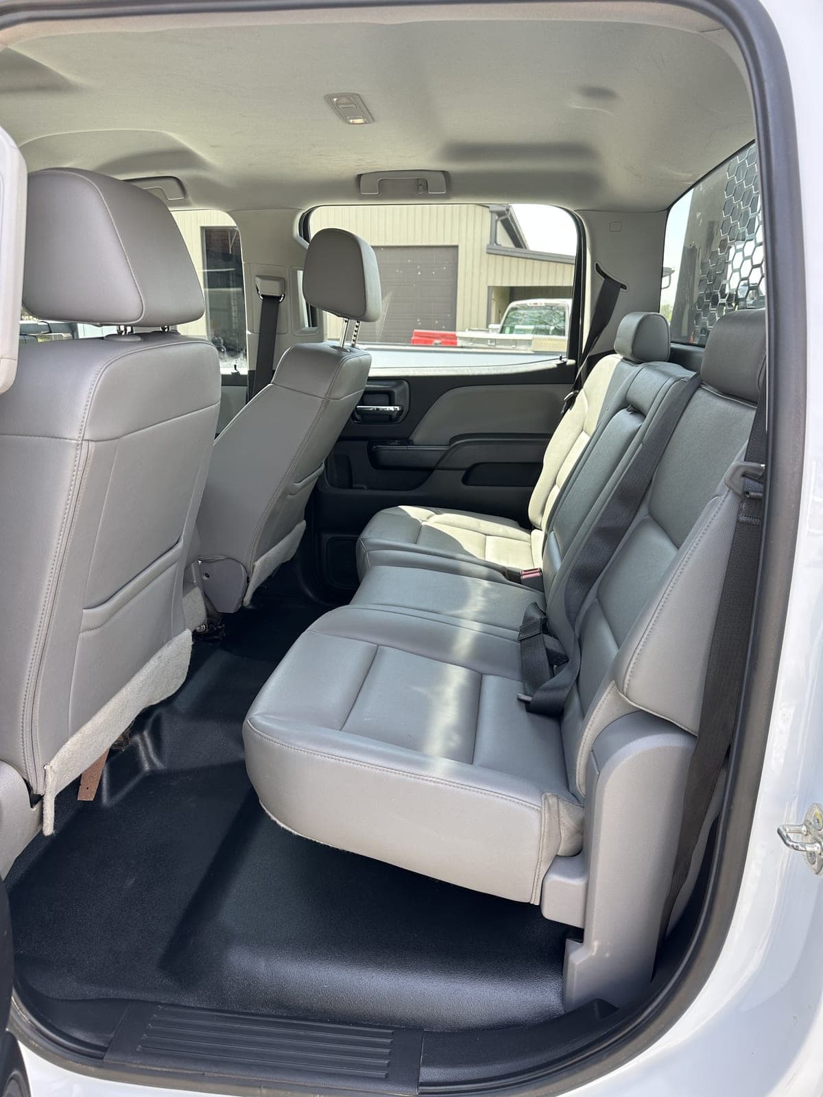 Work truck rear seat after an interior detail