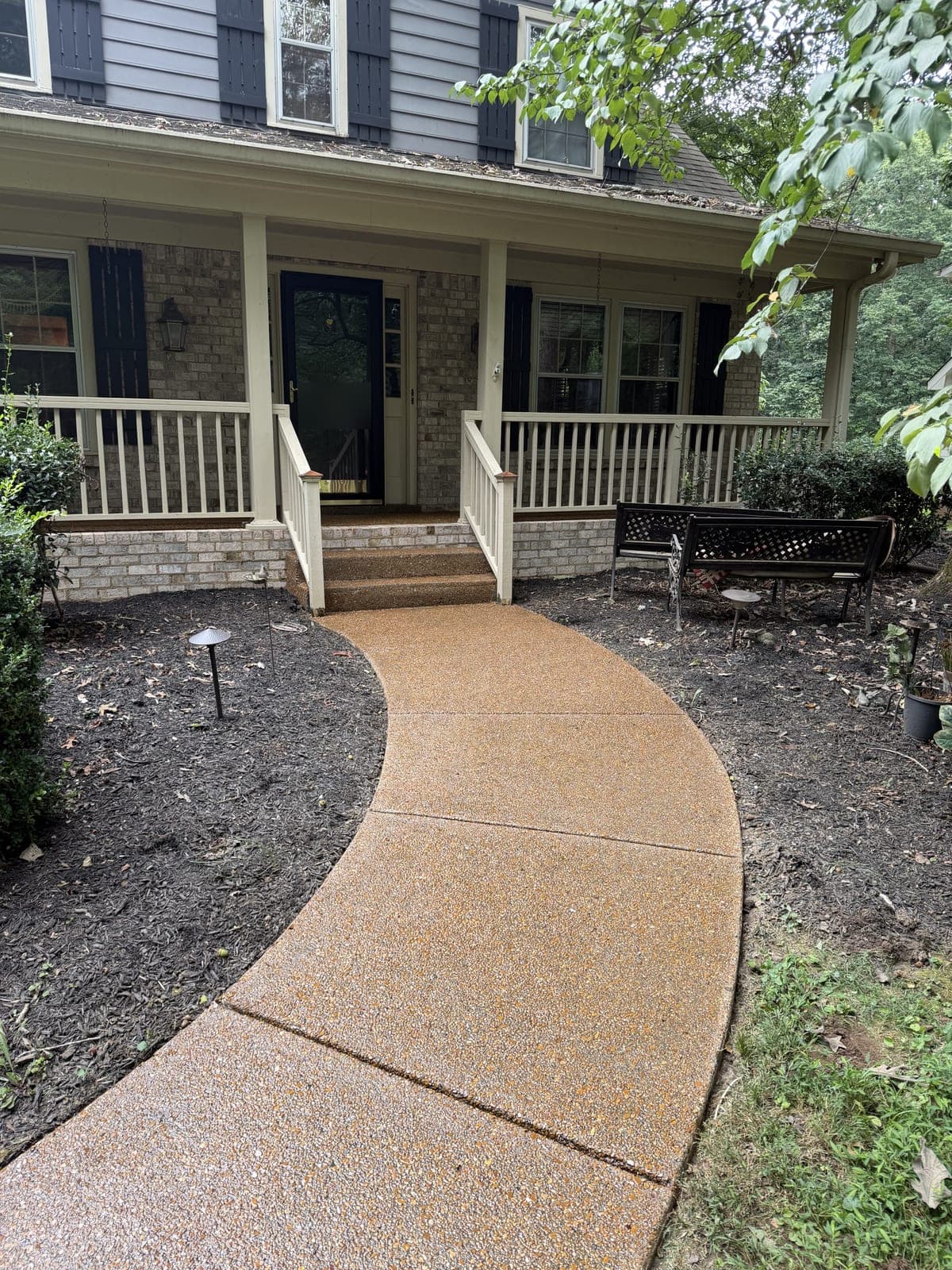 Aggregate walkway, cleaned and sealed