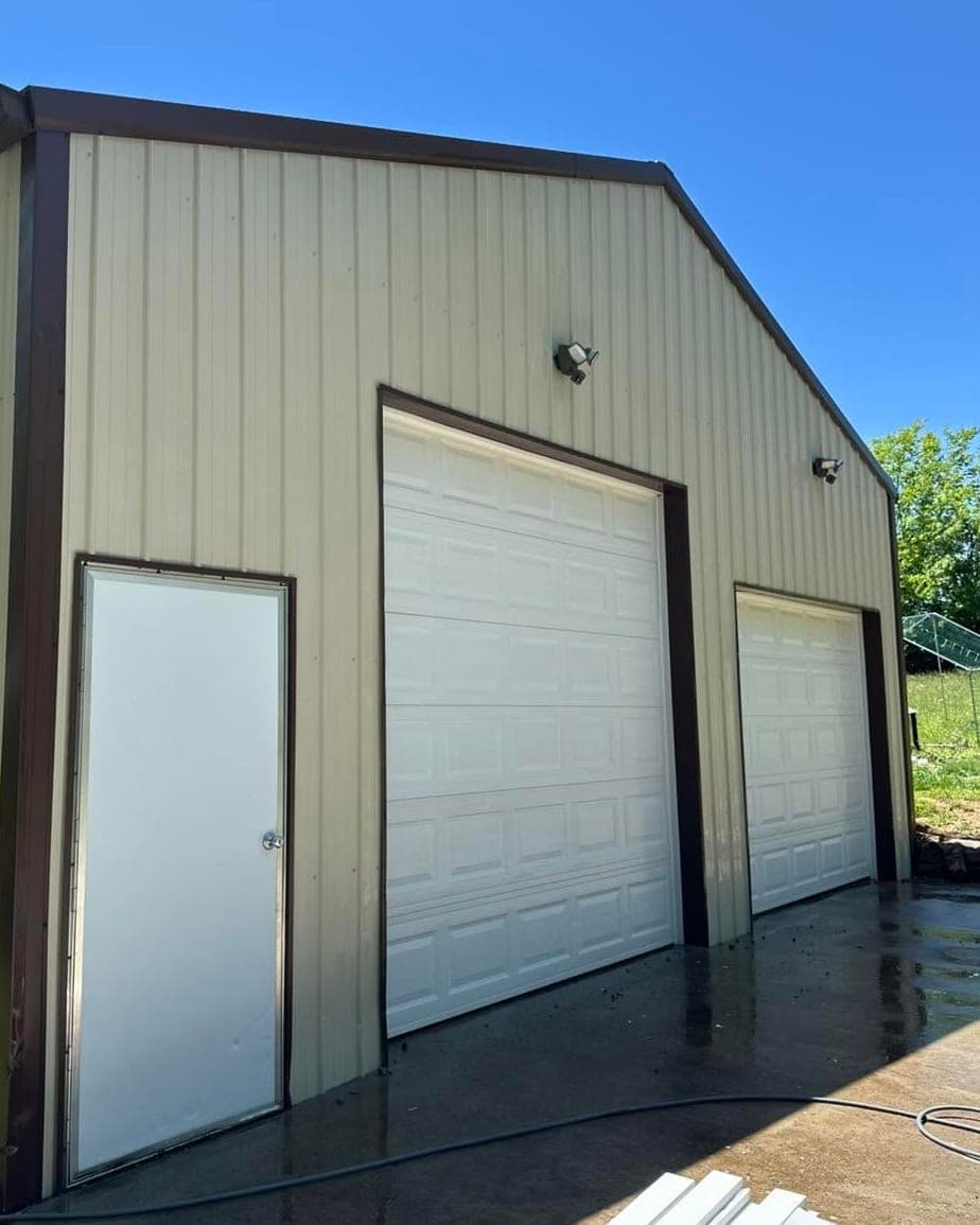 Metal shop building, pressure washing, after