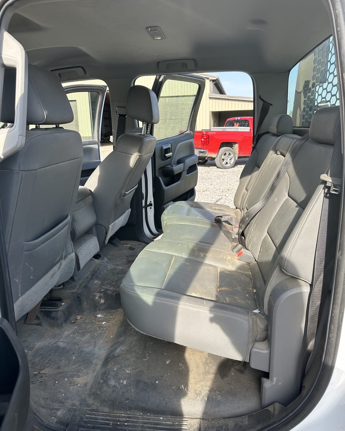 Work truck interior, rear seat, before
